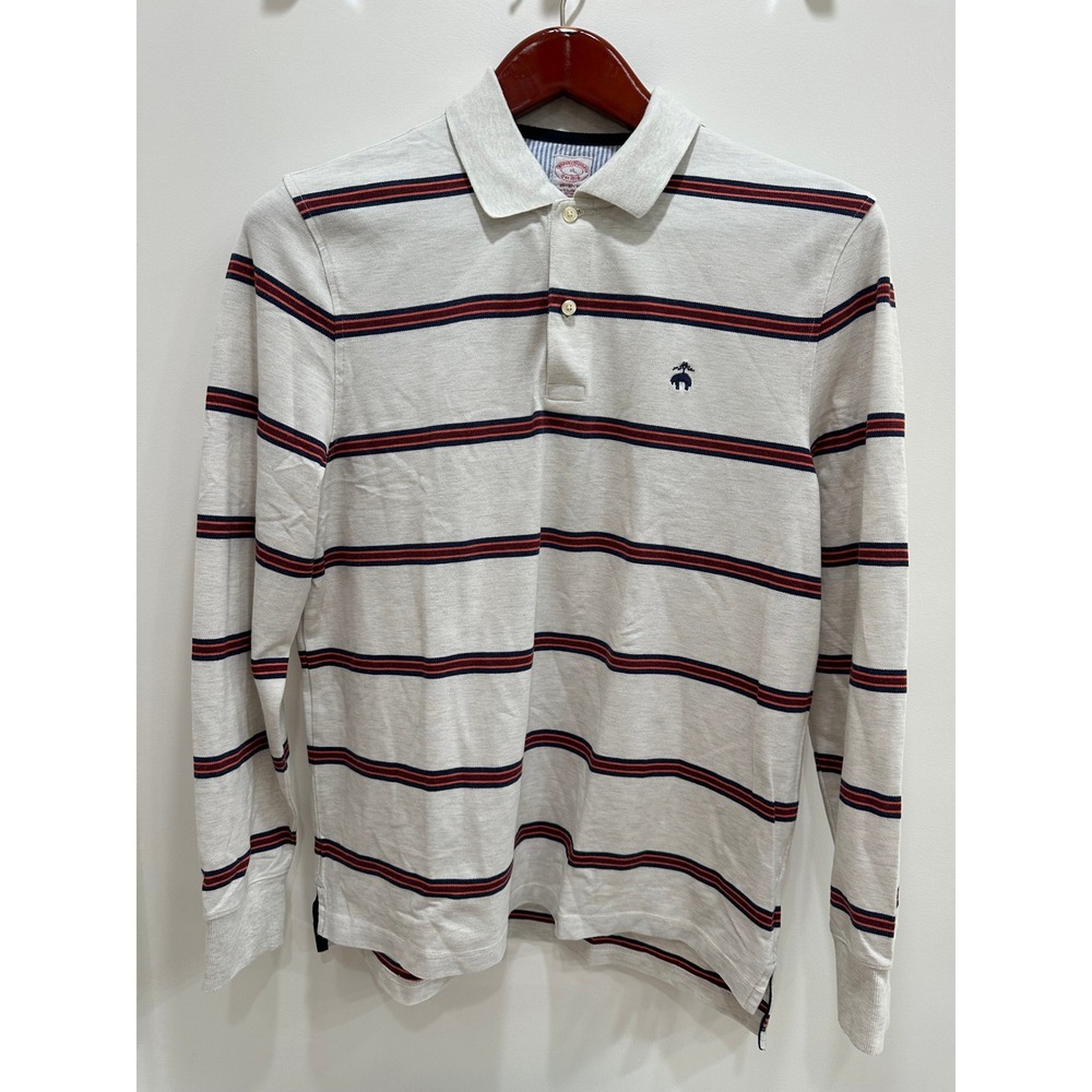 Brooks Brothers Mens XL Lng Sleeve Polo Shirt Original Fit Striped Supima Cotton